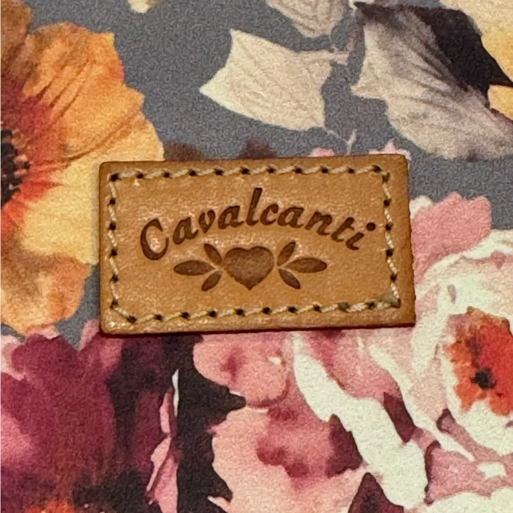 Cavalcanti Women's Floral Wristlet Purse Genuine Leather Made in Italy NEW